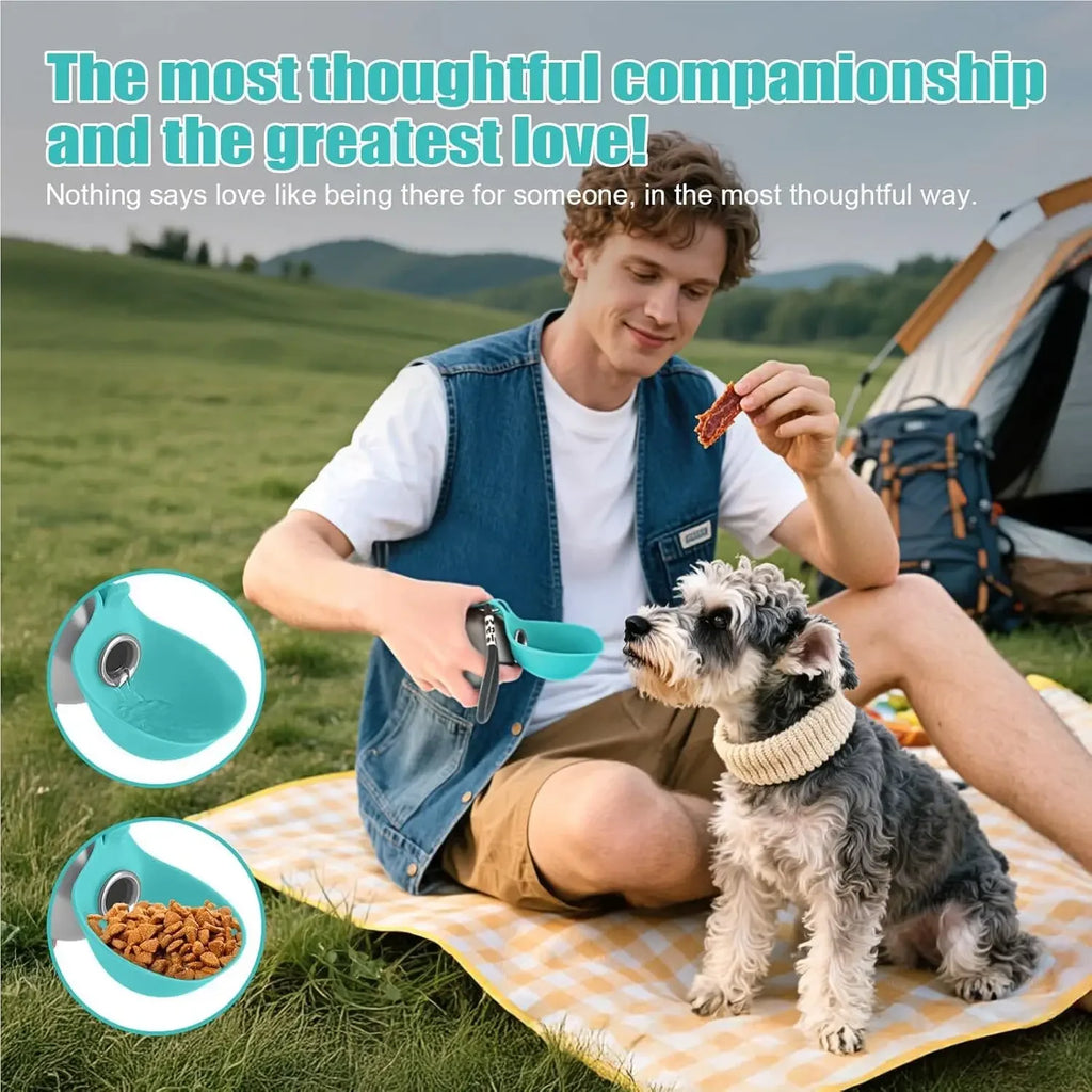 Dog and Cat Water Bottle Stainless Steel 2-in-1 500ml