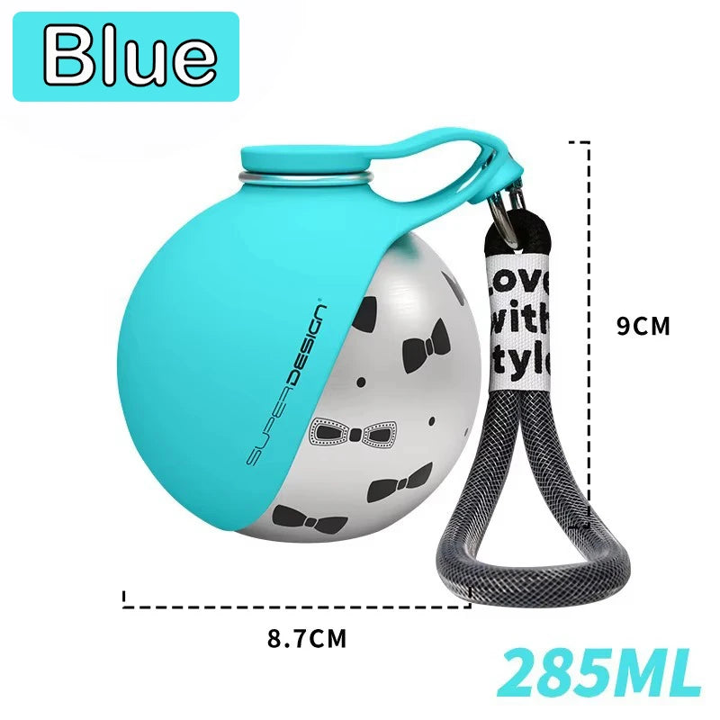 Dog and Cat Water Bottle Stainless Steel 2-in-1 500ml