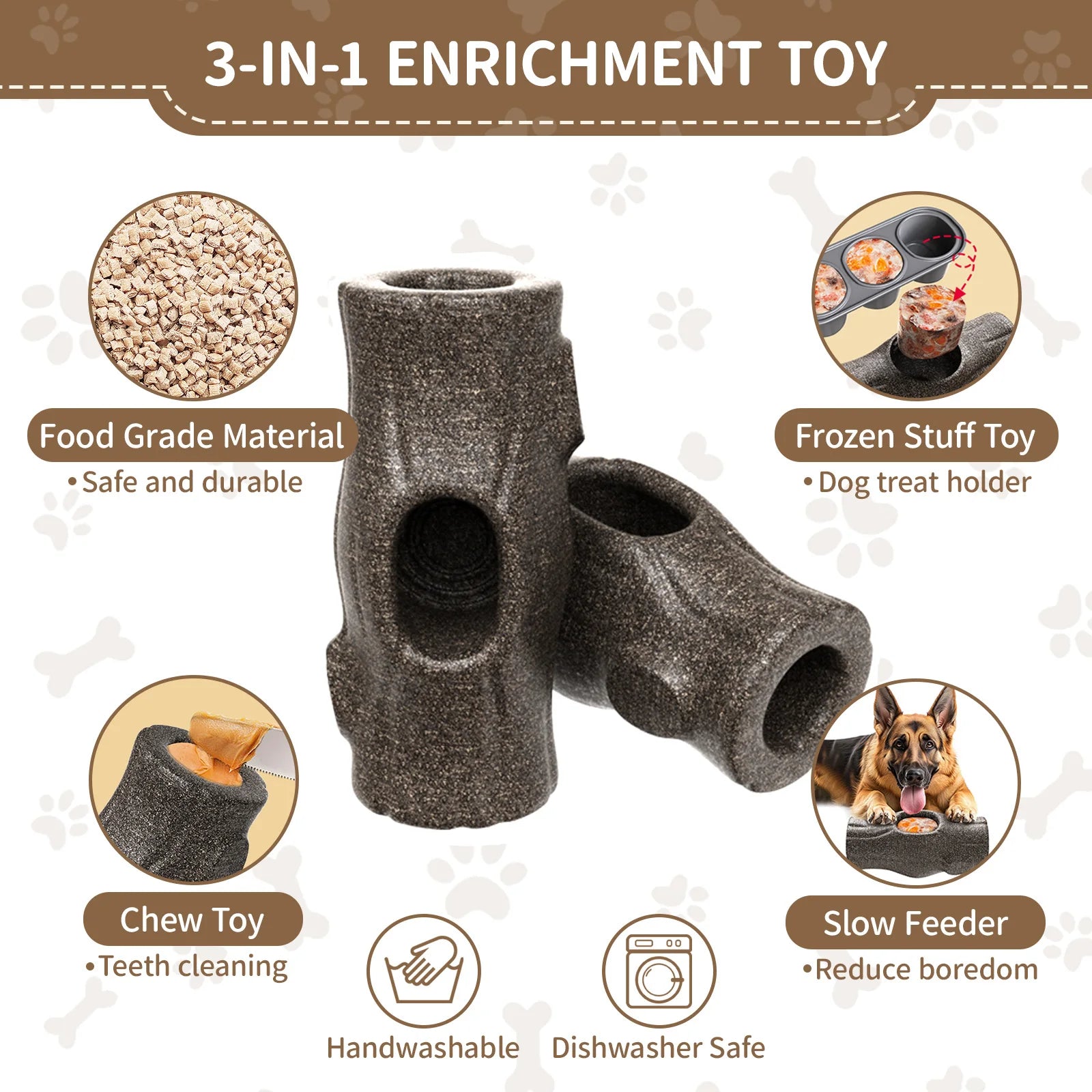 Indestructible Dog Toy for Aggressive Chewers, Frozen Treat Holder with Molds