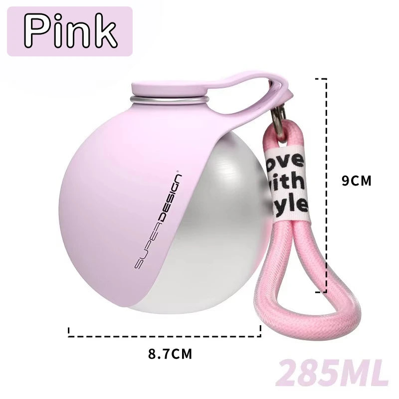Dog and Cat Water Bottle Stainless Steel 2-in-1 500ml
