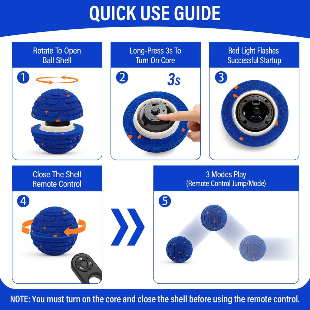 Dog Ball Toy for Aggressive Chewers, Indestructible E-TPU Rechargeable Ball for Small/M